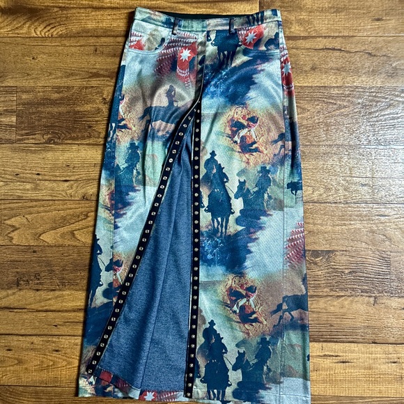 Equestrian Design Dresses & Skirts - Equestrian Design • Small • Cowboy • Western • Indian • Blue/Black/ Red • Skirt